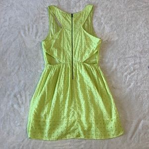 Neon Green Dress with Keyhole